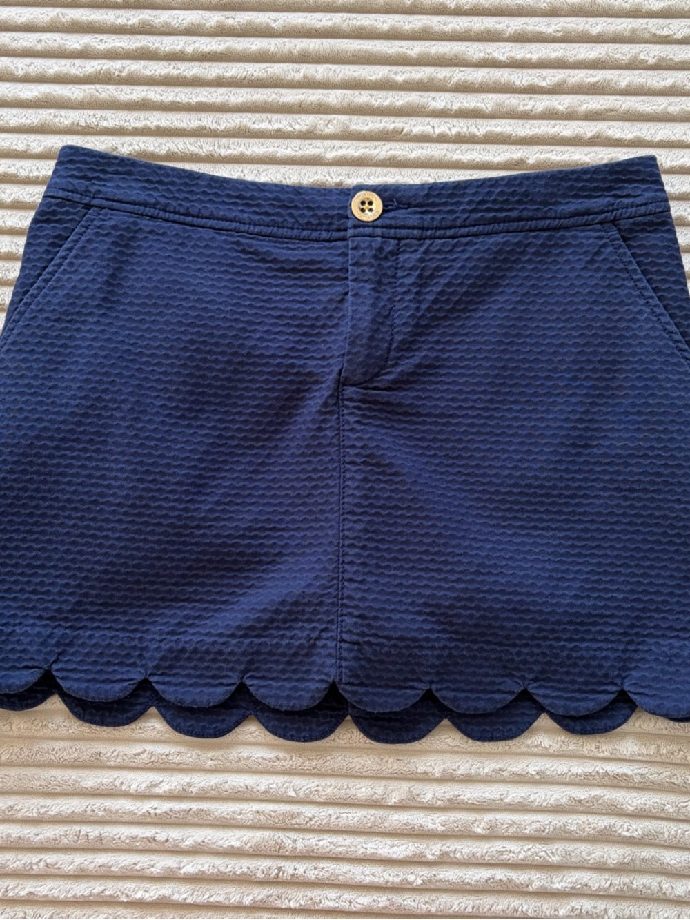 Lilly Pulitzer Colette Scalloped Skort/Skirt True Navy 2